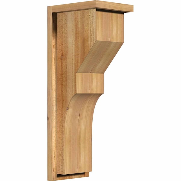 Ekena Millwork Monterey Rough Sawn Corbel w/Backplate, Western Red Cedar, 8"W x 10"D x 26"H COR08X10X26MON01RWR - main
